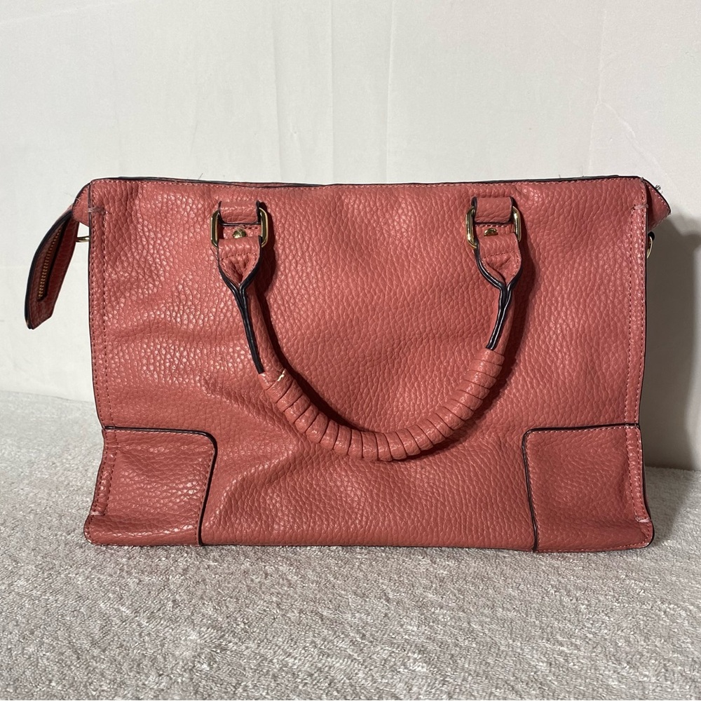 Just Fab Pink Faux Leather Handbag Purse
